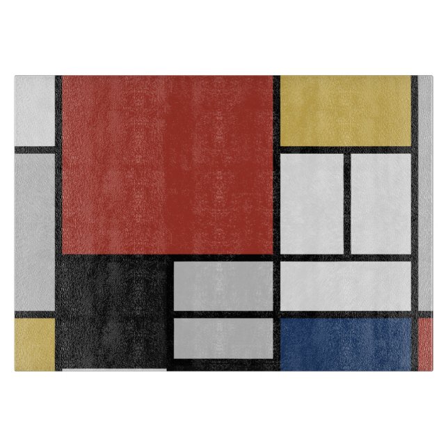 Mondrian Painting Red Flygplan Gult Black Grått Bl (Framsidan)