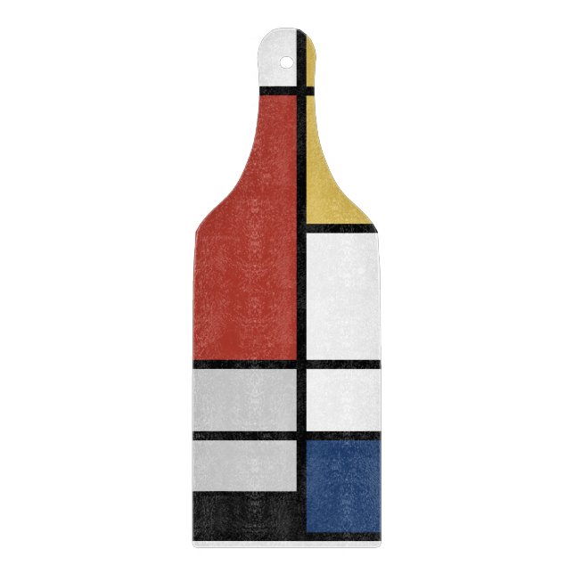 Mondrian Painting Red Flygplan Gult Black Grått Bl (Framsidan)