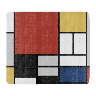 Mondrian Painting Red Flygplan Gult Black Grått Bl