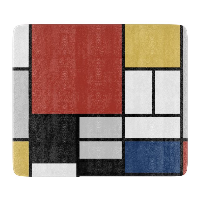 Mondrian Painting Red Flygplan Gult Black Grått Bl (Framsidan)