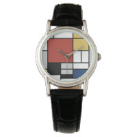 Mondrian Painting Red Flygplan Gult Black Grått Bl