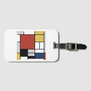Mondrian Painting Red Flygplan Gult Black Grått Bl Bagagebricka