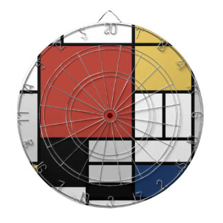 Mondrian Painting Red Flygplan Gult Black Grått Bl Darttavla