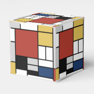 Mondrian Painting Red Flygplan Gult Black Grått Bl Presentaskar