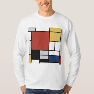 Mondrian Painting Red Flygplan Gult Black Grått Bl T Shirt