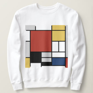 Mondrian Painting Red Flygplan Gult Black Grått Bl T Shirt