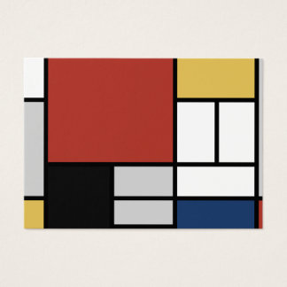 Mondrian Painting Red Flygplan Gult Black Grått Bl Visitkort
