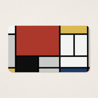 Mondrian Painting Red Flygplan Gult Black Grått Bl Visitkort