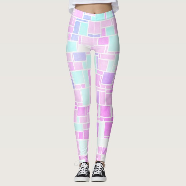 Mondrian Pastel 2 Leggings (Framsida)