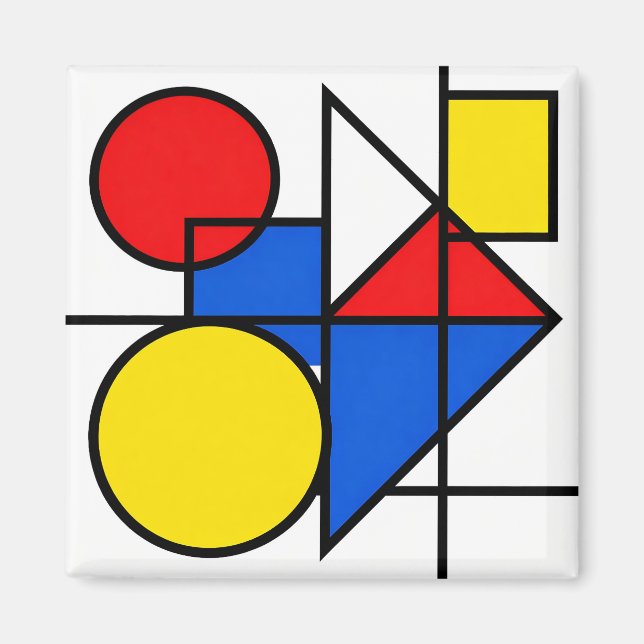 Mondrian Primärfärgs komposition Magnet (Framsidan)