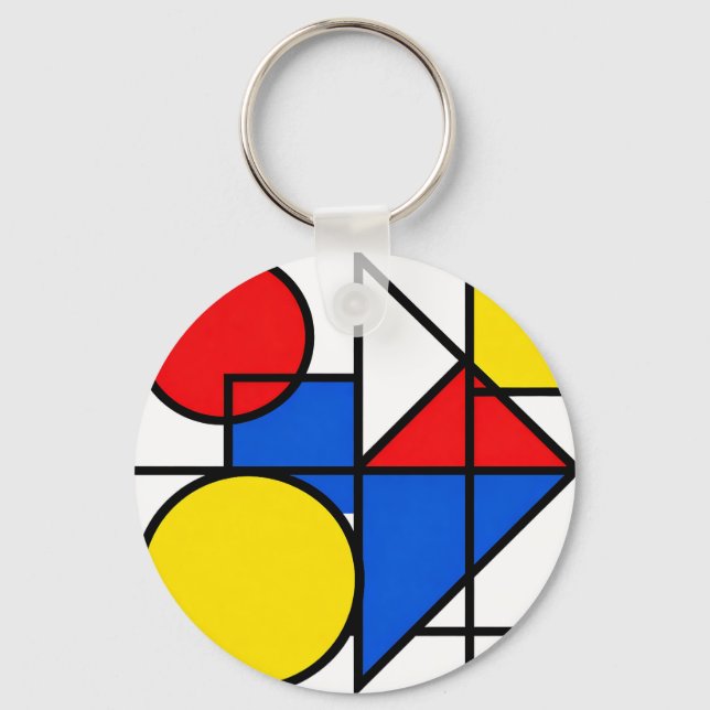 Mondrian Primärfärgs komposition Nyckelring (Framsida)