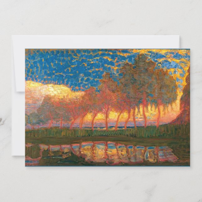 Mondrian - rad av Elva poppars. Kort (Framsida)