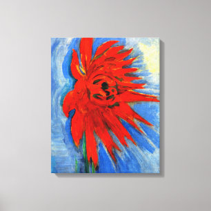 Mondrian - Red Chrysanthemum Canvastryck