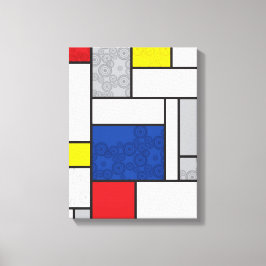 Mondrian Retro Circles Minimalist De Stijl Mod Art Canvastryck