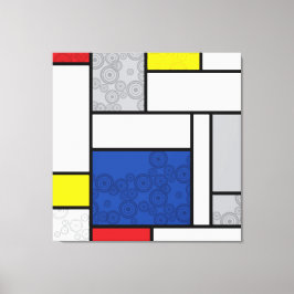 Mondrian Retro Circles Minimalist De Stijl Mod Art Canvastryck