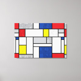 Mondrian Retro Circles Minimalist De Stijl Mod Art Canvastryck