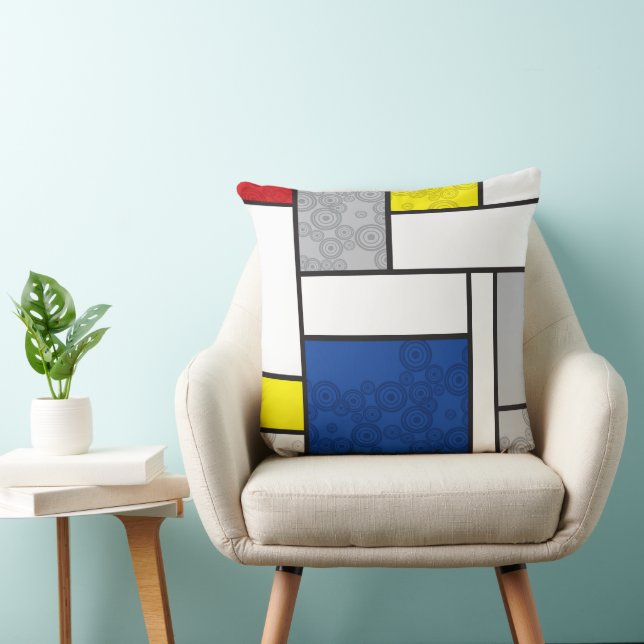 Mondrian Retro Circles Minimalist De Stijl Mod Art Kudde (Stol)