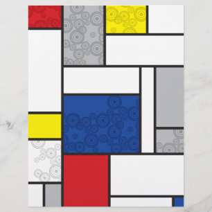 Mondrian Retro Circles Minimalist De Stijl Mod Art Reklamblad