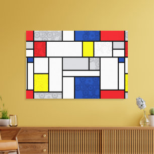 Mondrian Retro Cirklar Minimalistisk De Stijl Mode Canvastryck