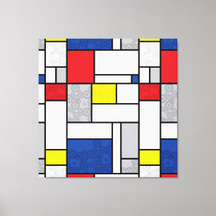 Mondrian Retro Cirklar Minimalistisk De Stijl Mode Canvastryck