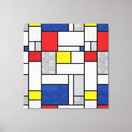 Mondrian Retro Cirklar Minimalistisk De Stijl Mode Canvastryck