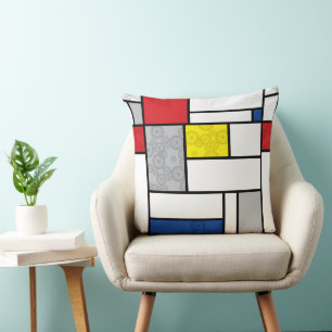 Mondrian Retro Cirklar Minimalistisk De Stijl Mode Kudde