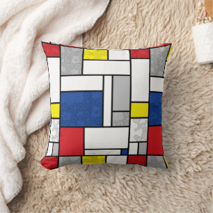 Mondrian Retro Cirklar Minimalistisk De Stijl Mode Kudde
