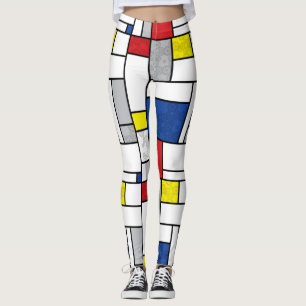 Mondrian Retro Cirklar Minimalistisk De Stijl Mode Leggings