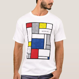 Mondrian Retro Cirklar Minimalistisk De Stijl Mode T Shirt