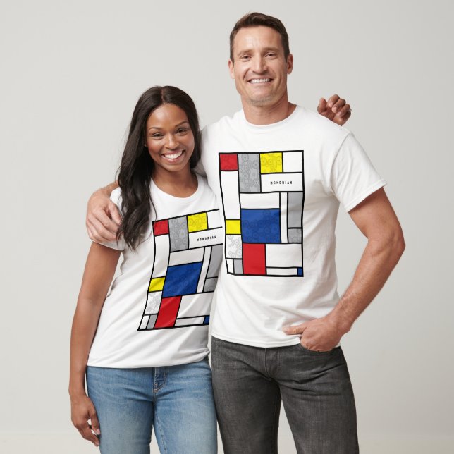 Mondrian Retro Cirklar Minimalistisk De Stijl Mode T Shirt (Unisex)