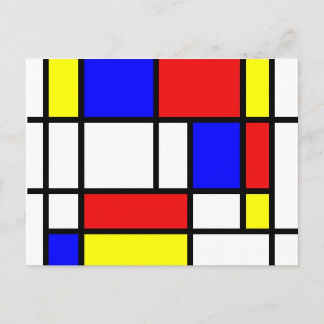 Mondrian, sammansatt parodkort vykort (Framsida)