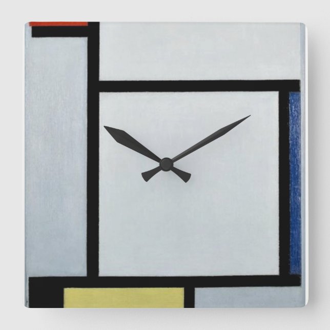Mondrian - Sammansättning 1921 Fyrkantig Klocka (Framsida)