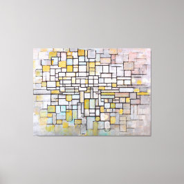 MONDRIAN - SAMMANSÄTTNING I BLUE, GRÅTT & ROSA - 1 CANVASTRYCK