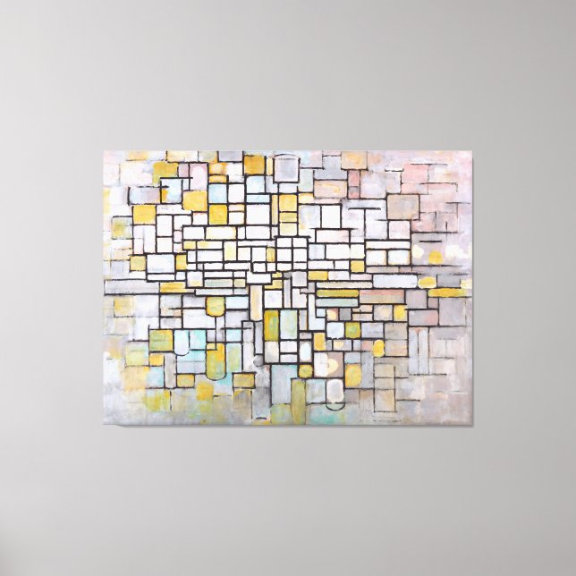 MONDRIAN - SAMMANSÄTTNING I BLUE, GRÅTT & ROSA - 1 CANVASTRYCK (Framsida)