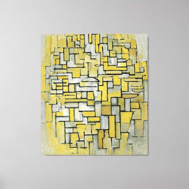 MONDRIAN - SAMMANSÄTTNING I BROWN OCH GRÅTT - 1913 CANVASTRYCK (Framsida)