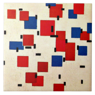 Mondrian - sammansättning i Färg A Kakelplatta