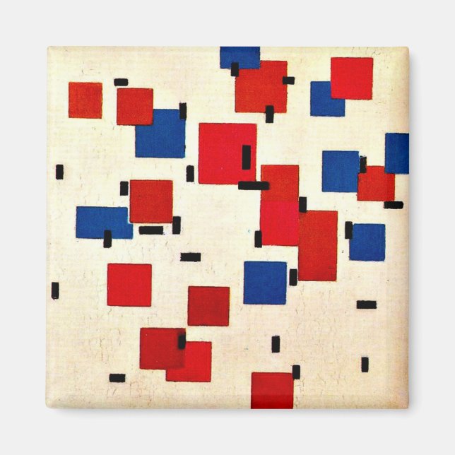 Mondrian - sammansättning i Färg A Magnet (Framsidan)