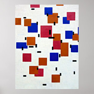 Mondrian - sammansättning i Färg A Poster