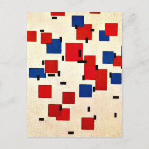 Mondrian - sammansättning i Färg A Vykort