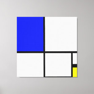 MONDRIAN - SAMMANSÄTTNING II med BLUE och GULT Canvastryck