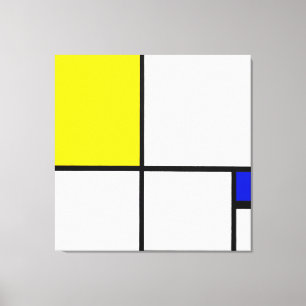 MONDRIAN - SAMMANSÄTTNING II med GULT och BLUE Canvastryck