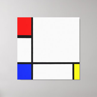 MONDRIAN - SAMMANSÄTTNING IV MED RED, BLUE OCH GUL CANVASTRYCK