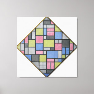 MONDRIAN - SAMMANSÄTTNING MED GRID 6: LOZENGE - 19 CANVASTRYCK