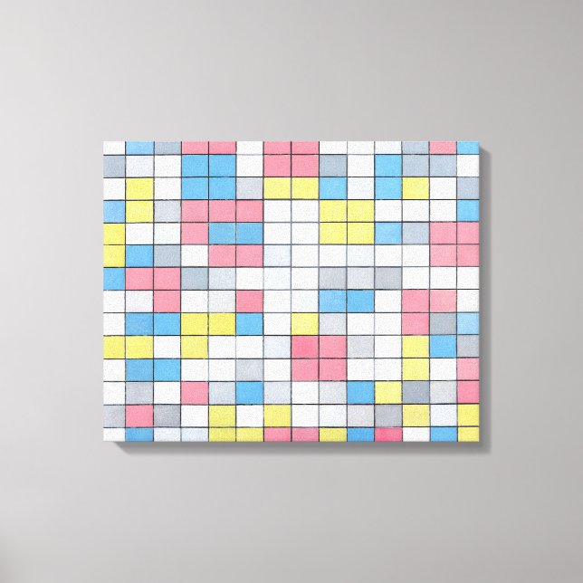 MONDRIAN - SAMMANSÄTTNING MED GRID 9 (1919) - CANVASTRYCK (Framsida)