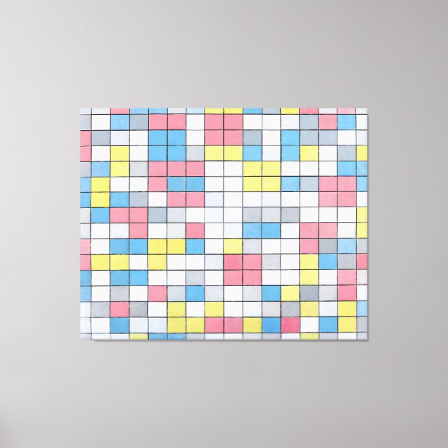 MONDRIAN - SAMMANSÄTTNING MED GRID 9 (1919) - CANVASTRYCK (Framsida)