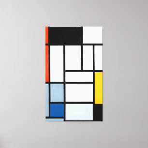MONDRIAN - SAMMANSÄTTNING MED RED, SVART, GULT - CANVASTRYCK