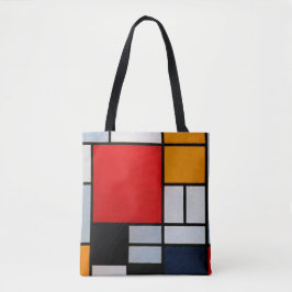 Mondrian - Sammansättning med stor röd Flygplan Tygkasse