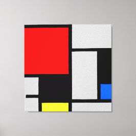 MONDRIAN - SAMMANSÄTTNING MED STORA RED FLYGPLAN 1 CANVASTRYCK