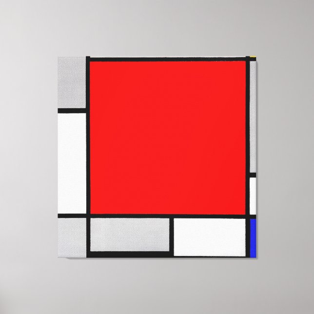 MONDRIAN - SAMMANSÄTTNING MED STORA RED FLYGPLAN 1 CANVASTRYCK (Framsida)