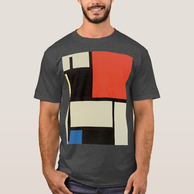 Mondrian-sammansättning Modern Abstrakt-kolvärme T Shirt (Framsida)